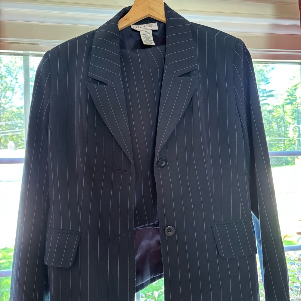 Women's Navy blue Pinstripe Blazer and skirt set